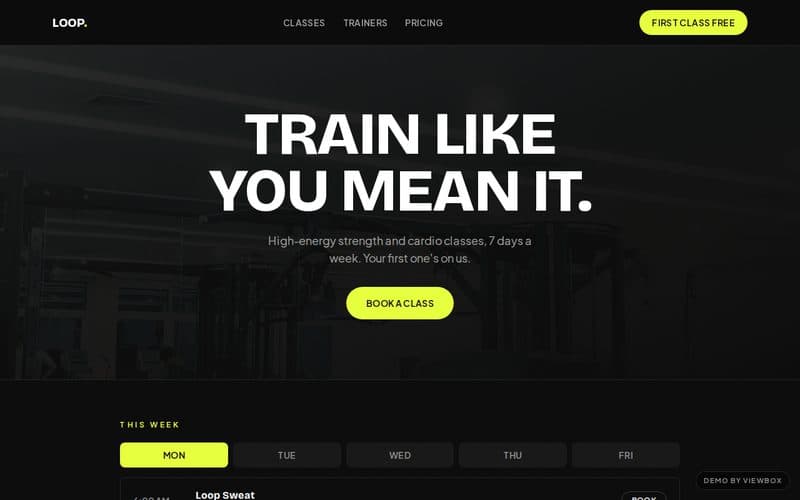 Live preview of the Loop Fitness demo