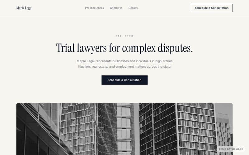 Live preview of the Maple Legal demo